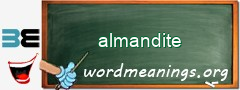 WordMeaning blackboard for almandite